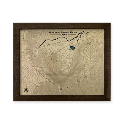 Baxter State Park, Maine Topographic Wood Map — plain-background photo [MC20261006 q3481 8136154a610c]