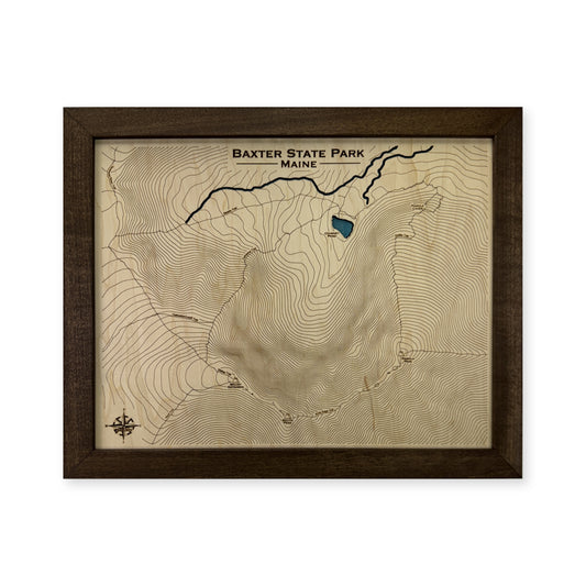 Baxter State Park, Maine Topographic Wood Map — plain-background photo [MC20261006 q3481 8136154a610c]