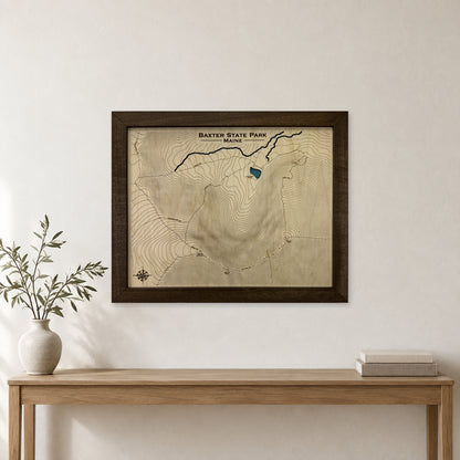 Baxter State Park, Maine Topographic Wood Map — room mockup [MC20261006 q3481 4b49fd44f8a4]