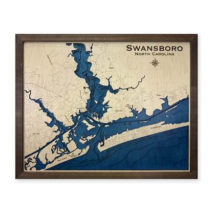 Swansboro, North Carolina Wood Map — plain-background photo [MC20261006 q3487 2d41d546f180]