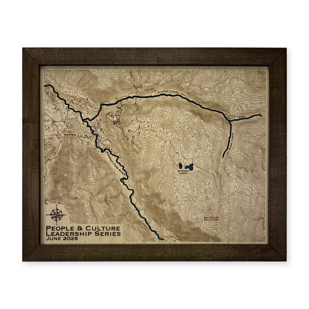 Aspen Colorado Topographic Engraved Contours Wood Map — 1 land layer with engraved contours main photo [MC20261006 q3491 9980dcca6497]