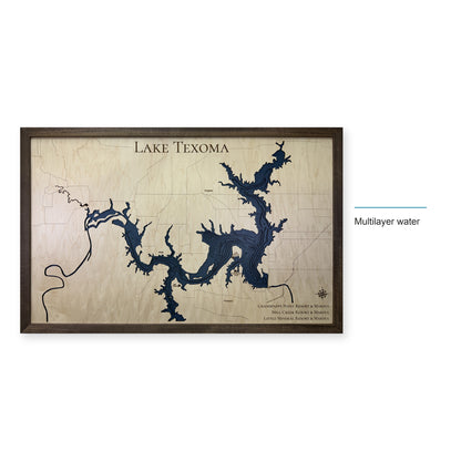 Lake Texoma Resorts Marinas Multilayer Wood Map — style-labeled photo [MC20261006 q3493 fe4a6f6e6e8b]