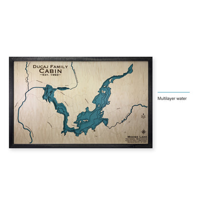 Moose Lake, Hayward, Wisconsin Wood Map — style-labeled photo [MC20261006 q3495 1d91babfeebb]
