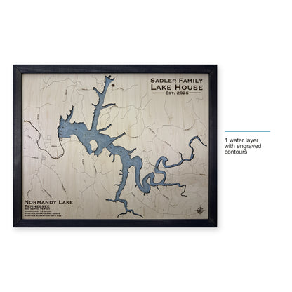 Normandy Lake, Tennessee Wood Map — style-labeled photo [MC20261006 q3499 23acac395876]