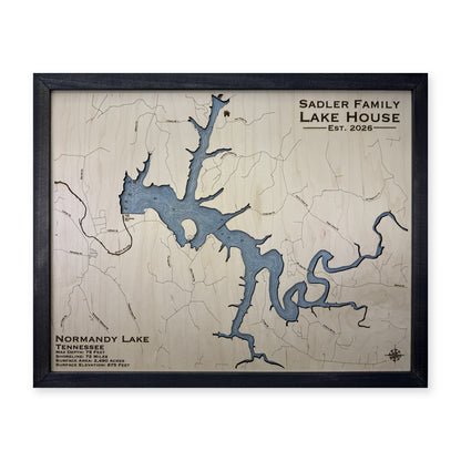 Normandy Lake, Tennessee Wood Map — plain-background photo [MC20261006 q3499 c9ee0204b8c1]