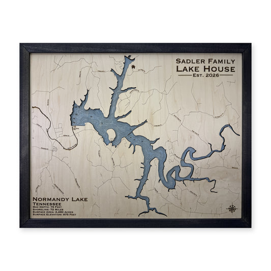 Normandy Lake, Tennessee Wood Map — plain-background photo [MC20261006 q3499 c9ee0204b8c1]