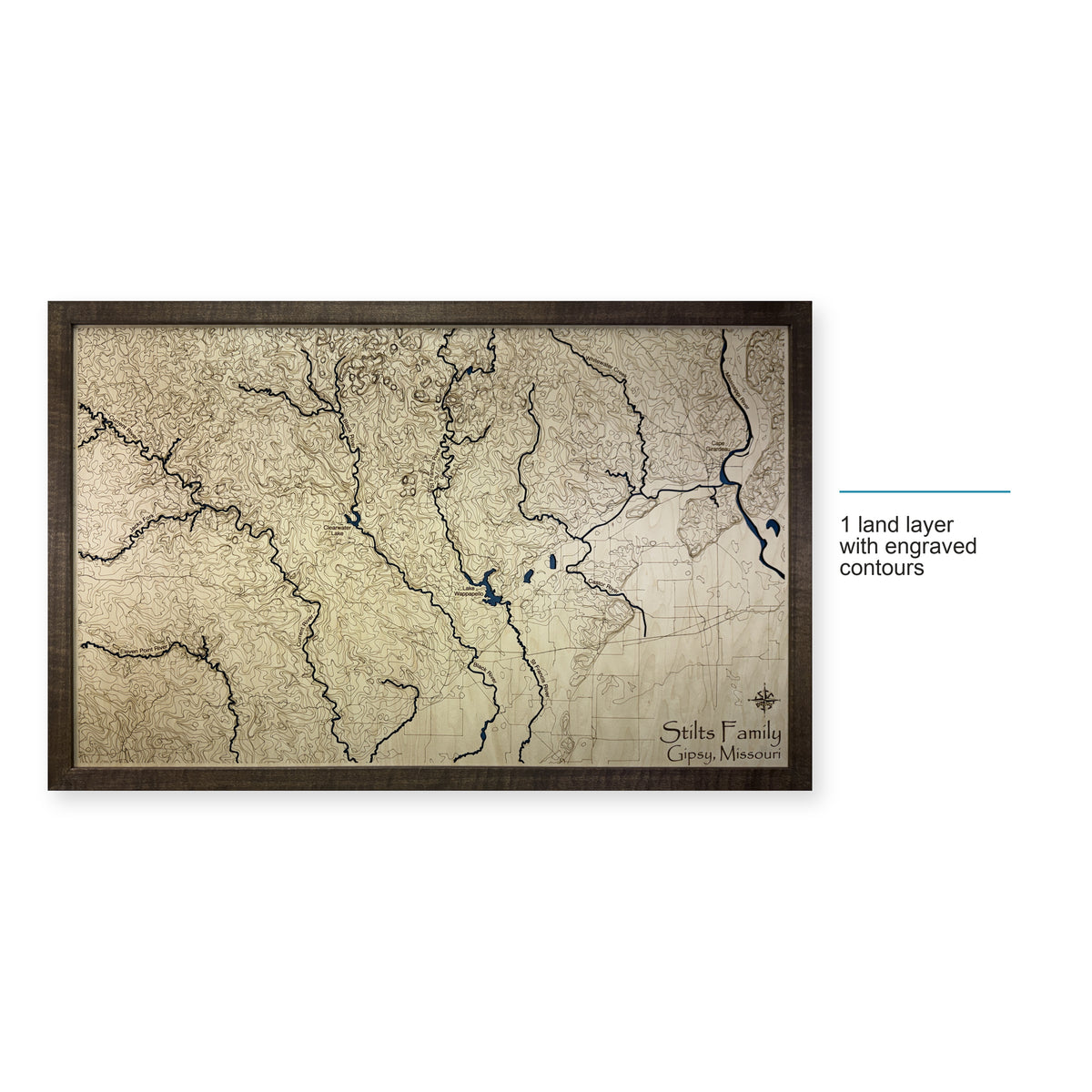 Gipsy, Missouri Topographic Wood Map — style-labeled photo [MC20261006 q3531 87bad1cb83a2]