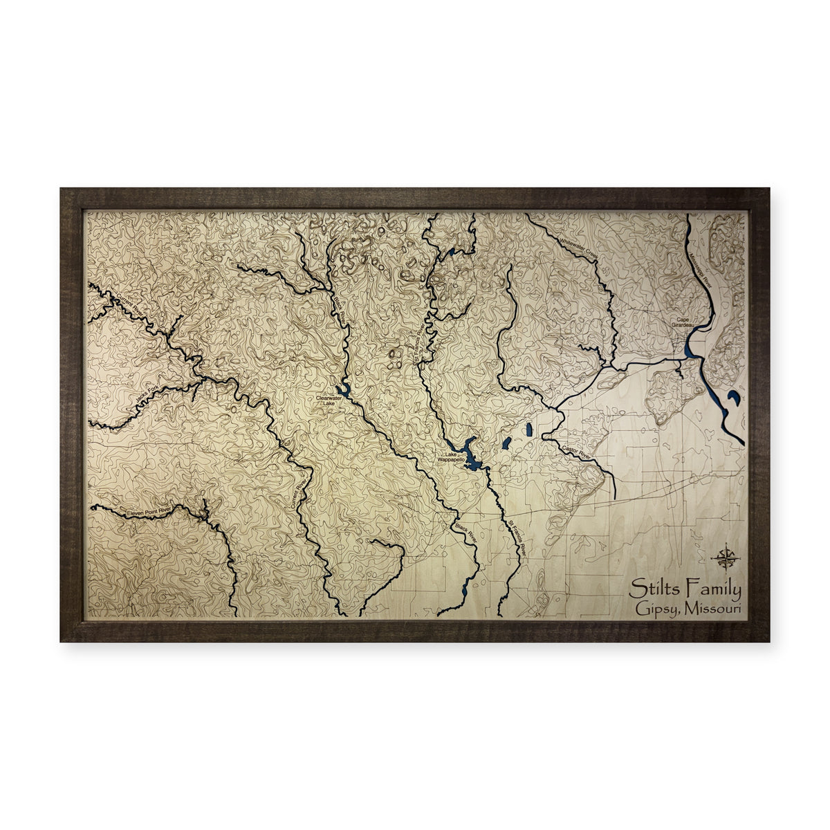 Gipsy, Missouri Topographic Wood Map — plain-background photo [MC20261006 q3531 508a84be6d60]