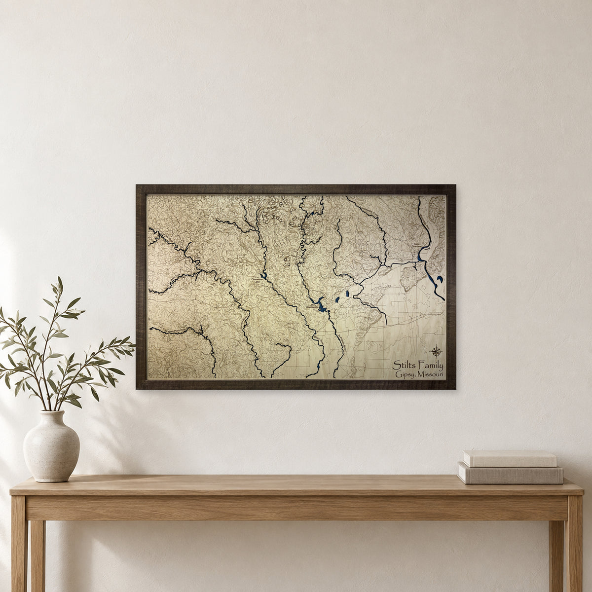 Gipsy, Missouri Topographic Wood Map — room mockup [MC20261006 q3531 7656ac89c62d]
