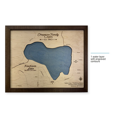 Kawkawa Lake, British Columbia Wood Map — style-labeled photo [MC20261006 q3537 1c8e61ce4d16]