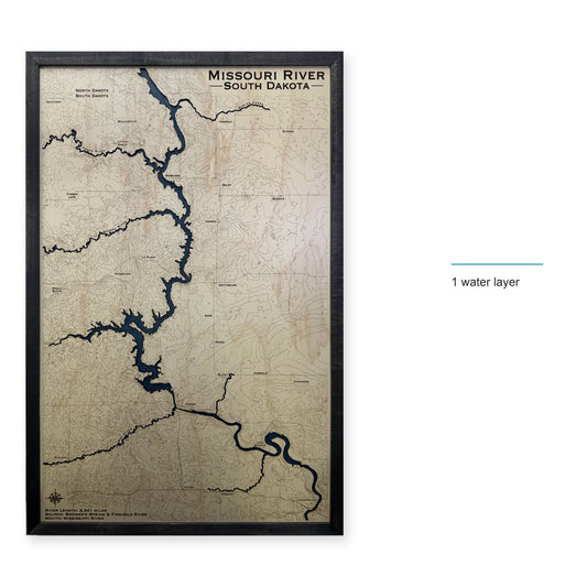 Missouri River, South Dakota Wood Map — style-labeled photo [MC20261006 q3561 ed5c14ce71da]