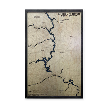 Missouri River, South Dakota Wood Map — plain-background photo [MC20261006 q3561 5716049bce79]