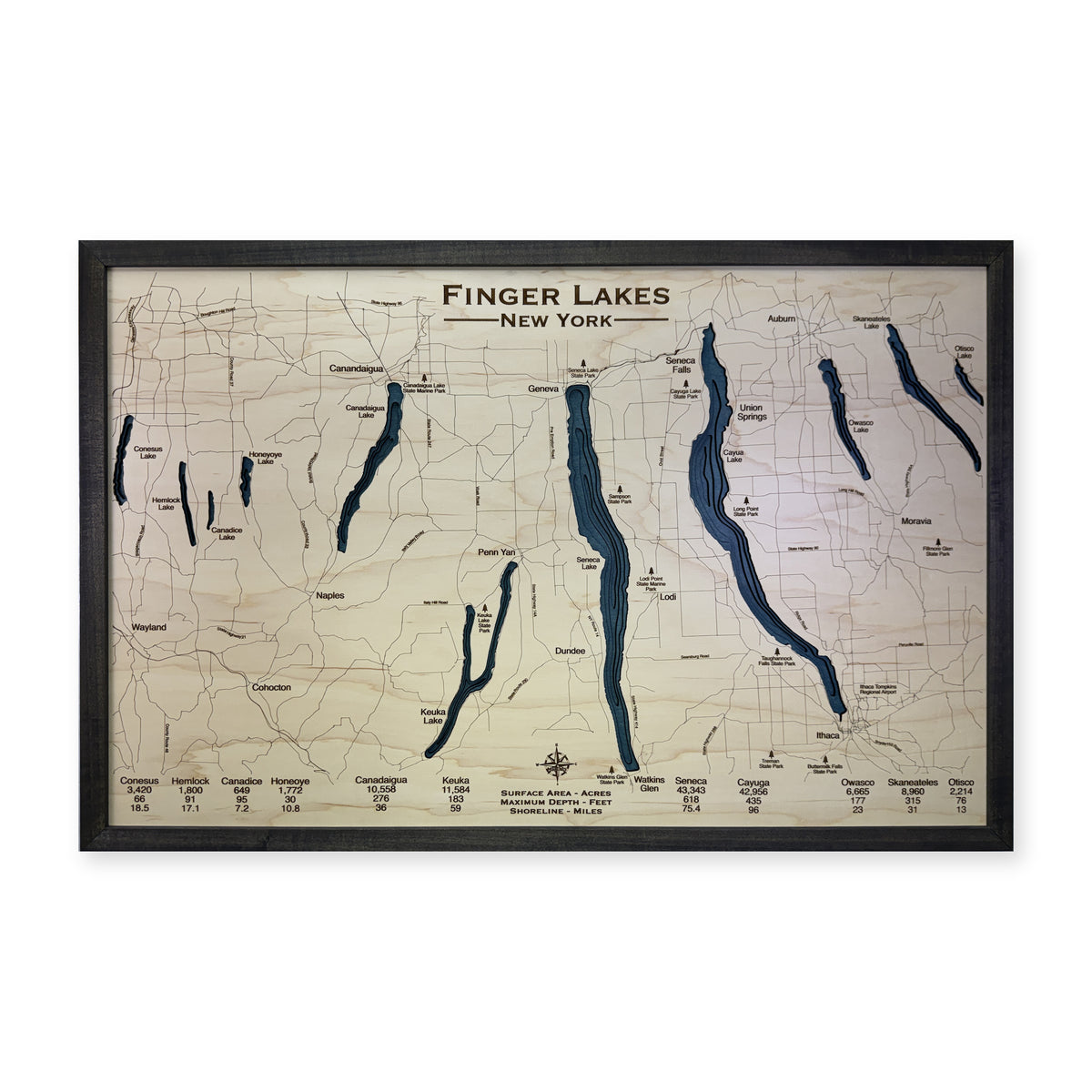 Finger Lakes Wood Map — plain-background photo [MC20261006 q3564 c0f8ba5e857f]
