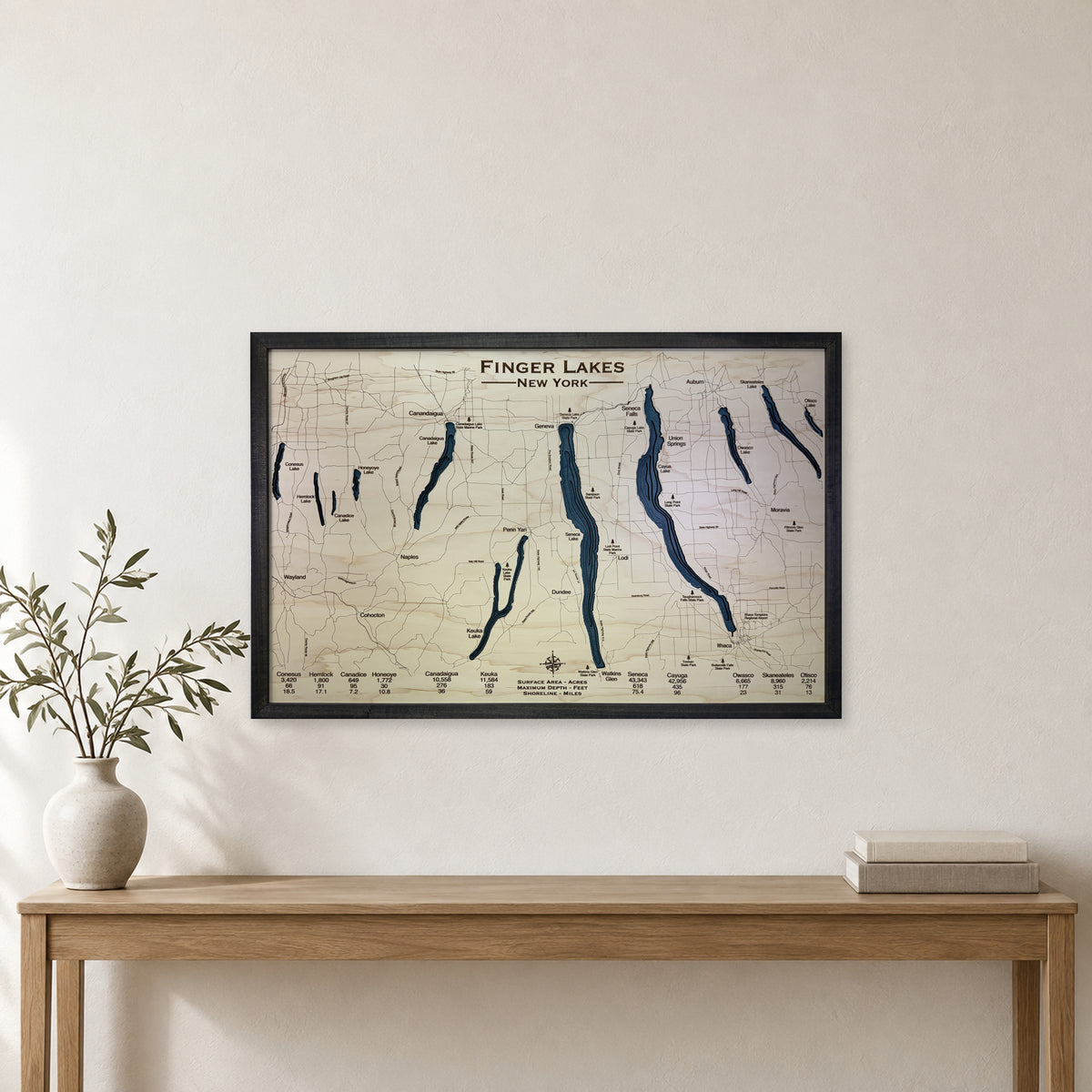 Finger Lakes Wood Map — room mockup [MC20261006 q3564 f73bfb4e88c2]