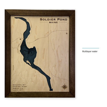 Soldier Pond, Maine Wood Map — style-labeled photo [MC20261006 q3601 418ab1b83701]
