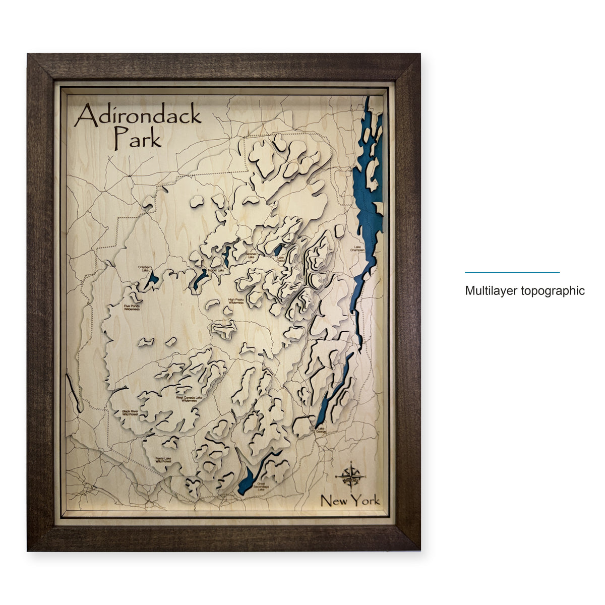 Adirondack Park, New York Topographic Wood Map — style-labeled photo [MC20261006 q3605 abca18a8f149]