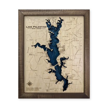 Lake Palestine Texas Multilayer Wood Map — Multilayer water main photo [MC20261006 q3619 021e4bebff76]