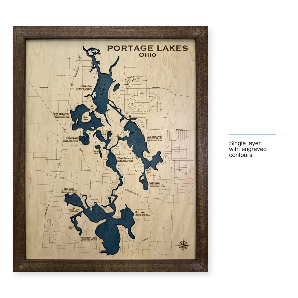 Portage Lakes Wood Map — style-labeled photo [MC20261006 q3625 e21433741e54]
