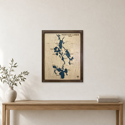 Portage Lakes Wood Map — room mockup [MC20261006 q3625 ff1943859050]