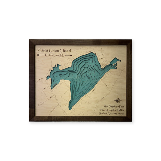 Culver Lake, New Jersey Wood Map — plain-background photo [MC20261006 q3640 8261f6c664f7]