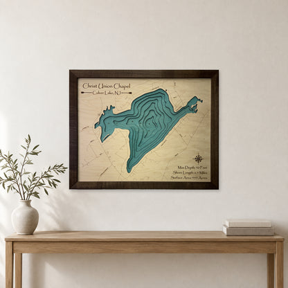 Culver Lake, New Jersey Wood Map — room mockup [MC20261006 q3640 0fd10113c45d]