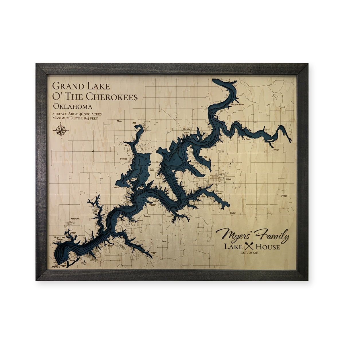 Grand Lake Cherokees Myers Family Multilayer Wood Map — Multilayer water main photo [MC20261006 q3643 5fbabbe1e952]