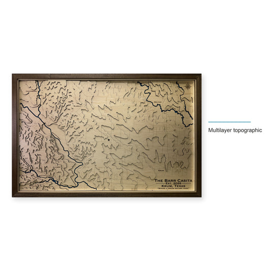 Krum, Texas Topographic Wood Map — style-labeled photo [MC20261006 q3667 47bb0dc0c92b]