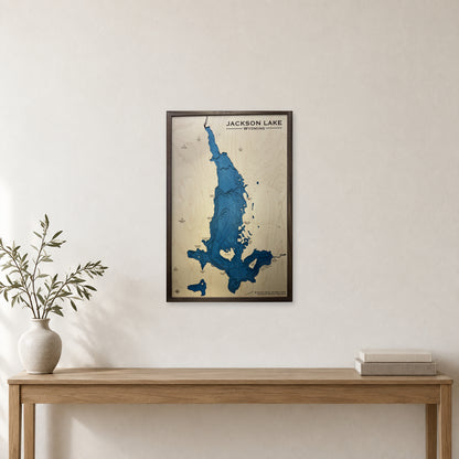 Jackson Lake, Wyoming Wood Map — room mockup [MC20261006 q3679 2239b3005fdb]