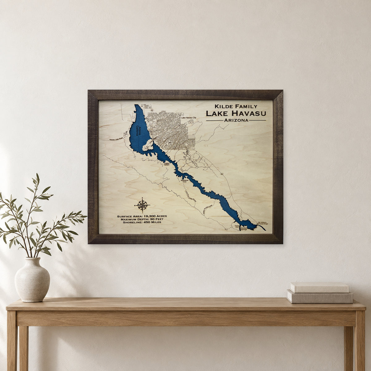 Lake Havasu Kilde Family Wood Map — room mockup [MC20261006 q3686 74c25b50019f]