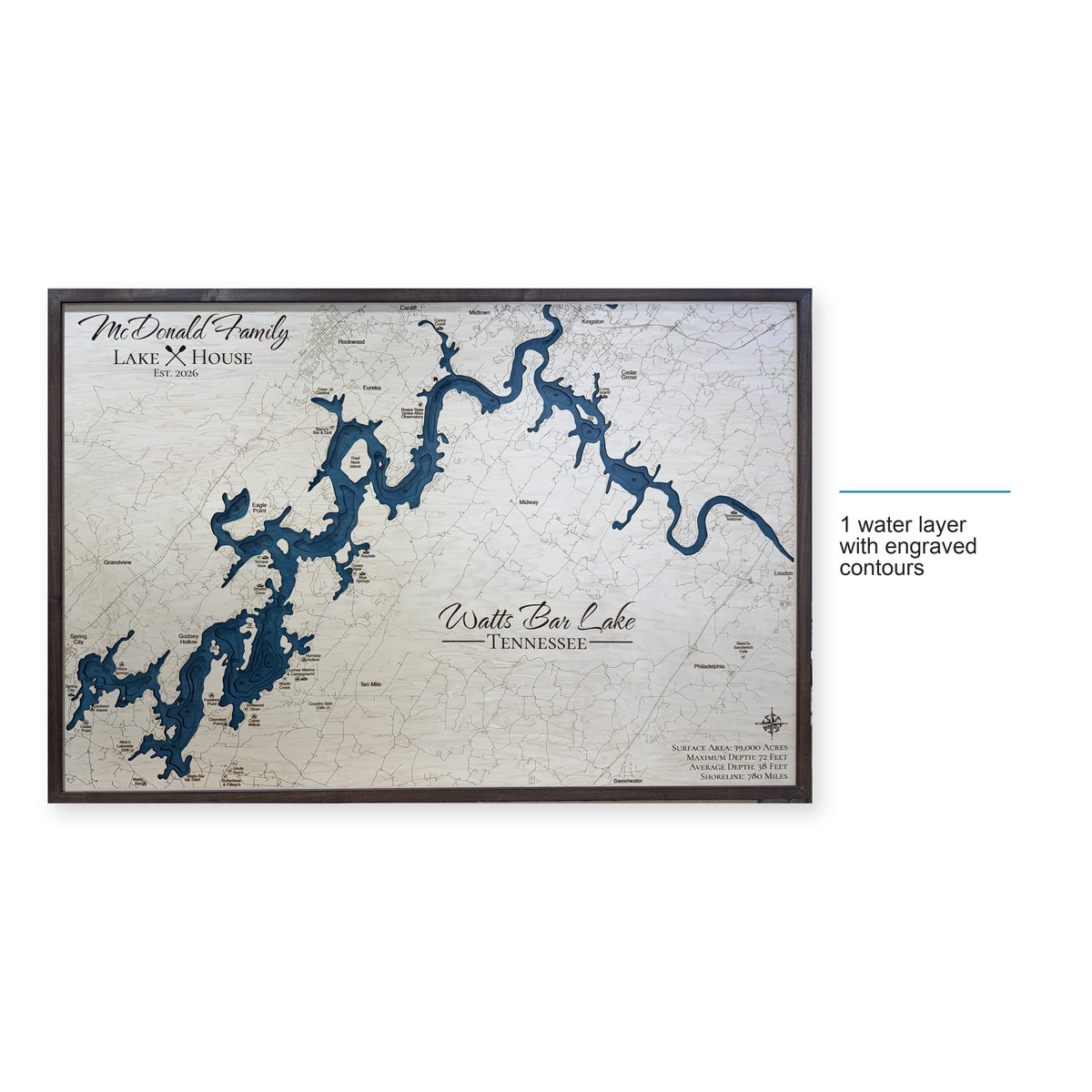 Watts Bar Lake McDonald Family Wood Map — style-labeled photo [MC20261006 q3690 2030bdc0158c]