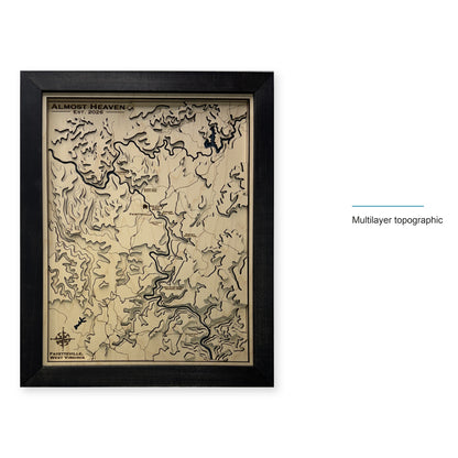 Fayetteville, West Virginia Topographic Wood Map — style-labeled photo [MC20261006 q3715 fac6e37cc443]