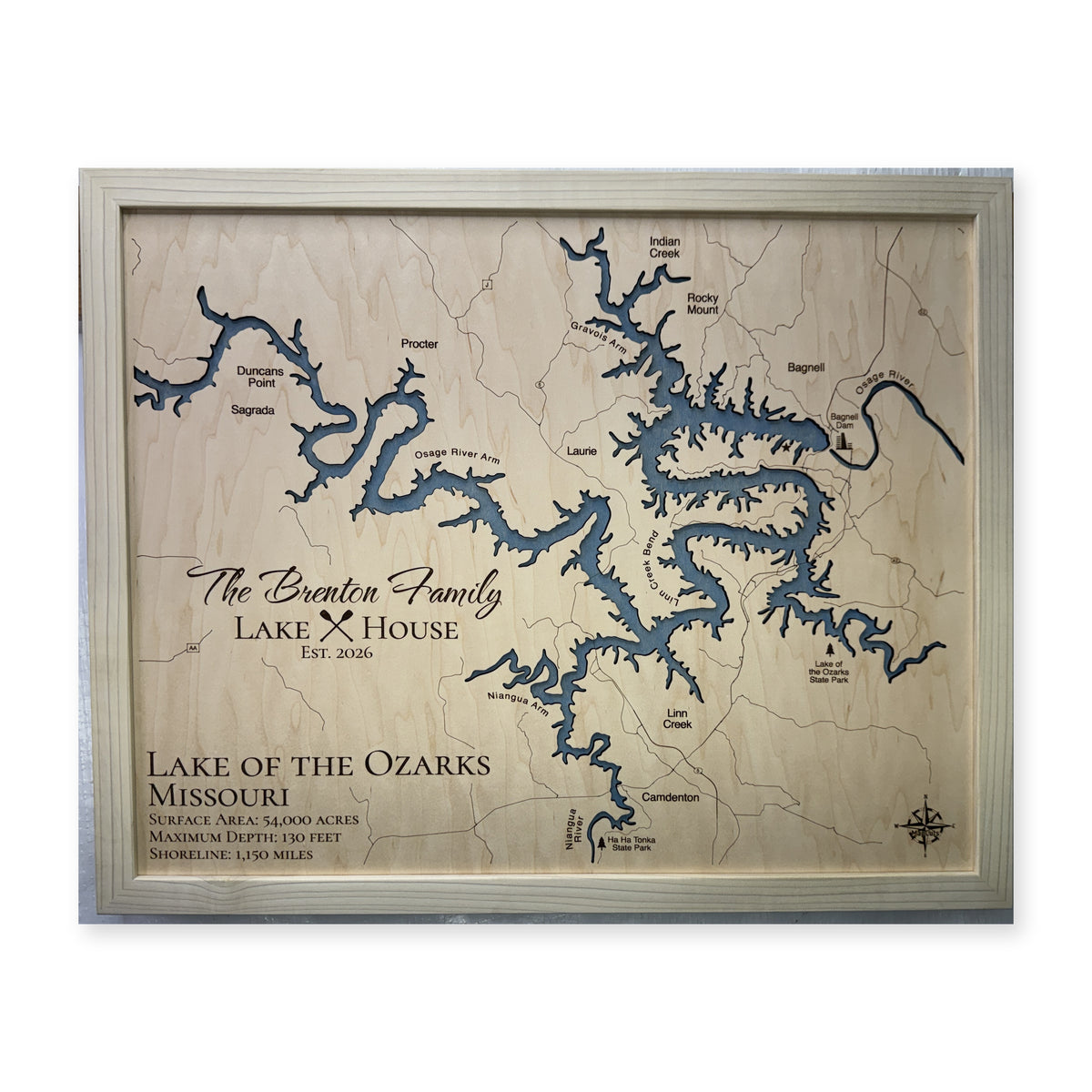 Lake of the Ozarks Brenton Family Wood Map — 1 water layer main photo [MC20261006 q3728 bfe7083d9e47]