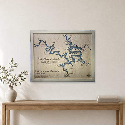 Lake of the Ozarks Brenton Family Wood Map — room mockup [MC20261006 q3728 7ff910027429]