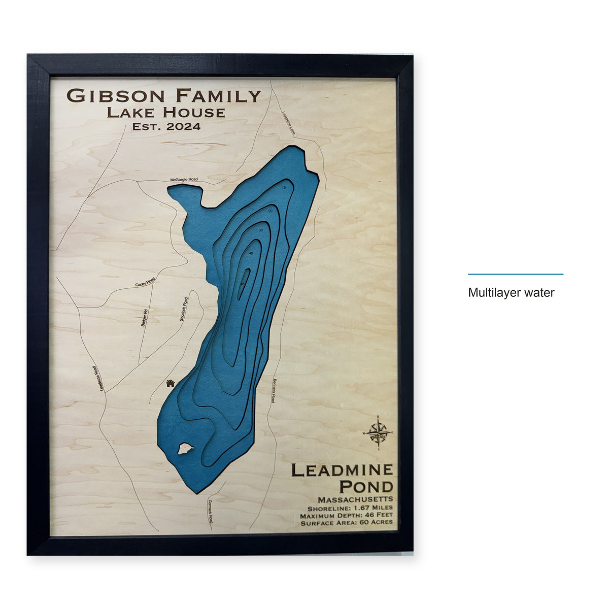 Leadmine Pond, Massachusetts Wood Map — style-labeled photo [MC20261006 q3742 d991bb9cd21e]