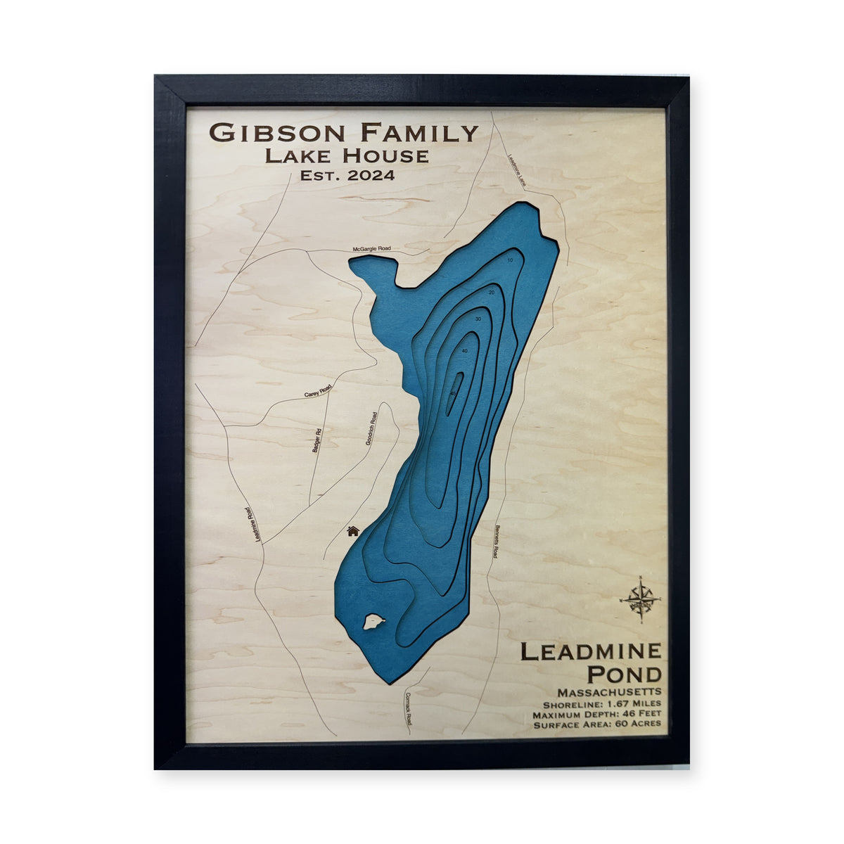 Leadmine Pond, Massachusetts Wood Map — plain-background photo [MC20261006 q3742 194f7ae0bbb3]