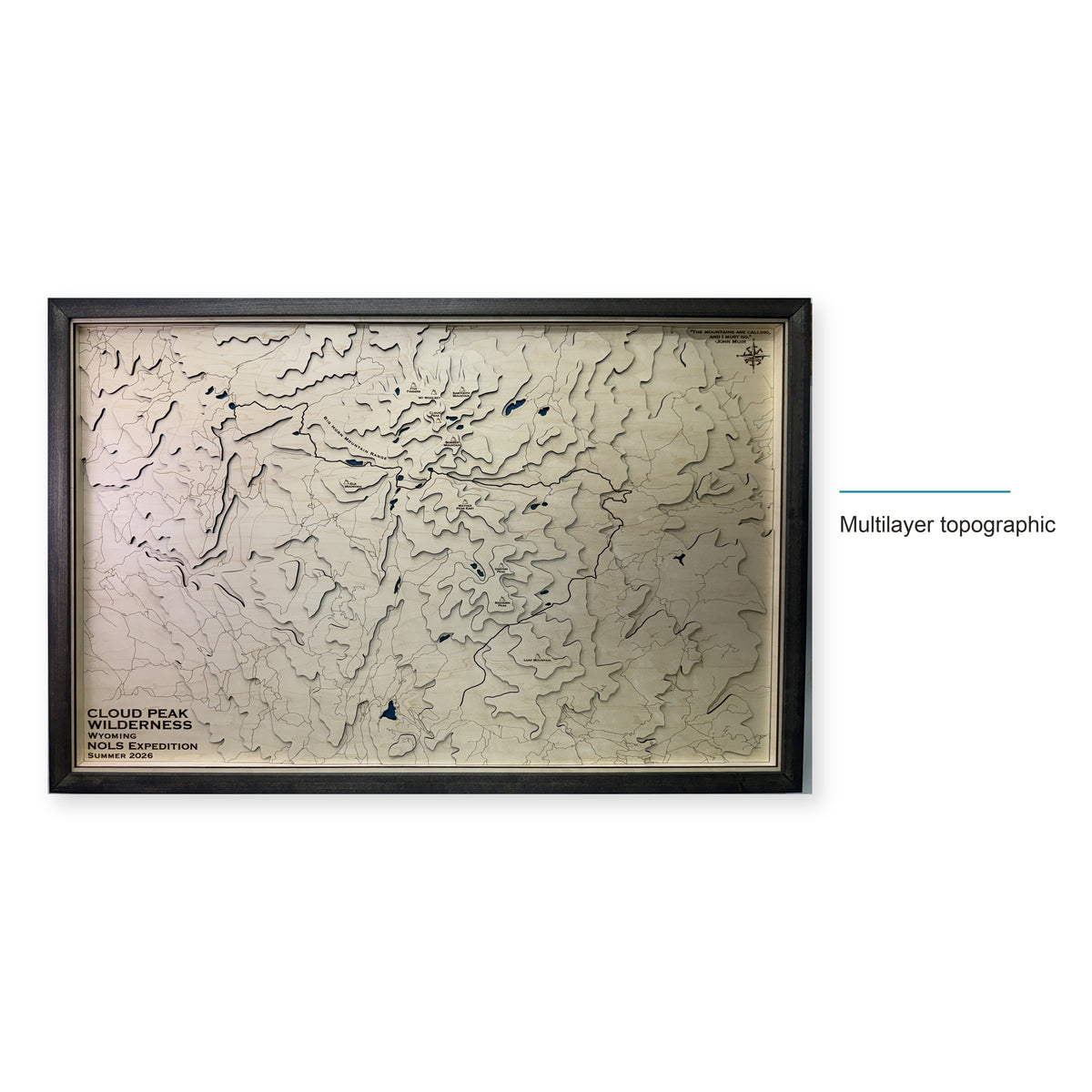 Cloud Peak Wilderness, Wyoming Topographic Wood Map — style-labeled photo [MC20261006 q3775 11497f2fae02]