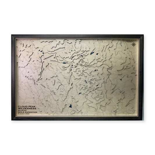 Cloud Peak Wilderness, Wyoming Topographic Wood Map — plain-background photo [MC20261006 q3775 3636a9157f7a]