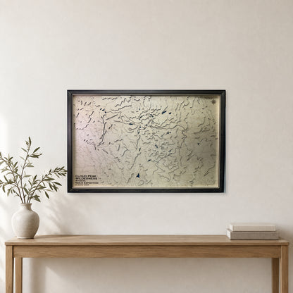 Cloud Peak Wilderness, Wyoming Topographic Wood Map — room mockup [MC20261006 q3775 b08de88c5ca9]