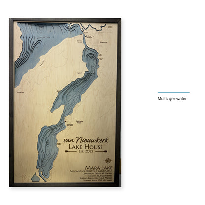 Mara Lake, British Columbia Wood Map — style-labeled photo [MC20261006 q3778 fb136c170ae7]