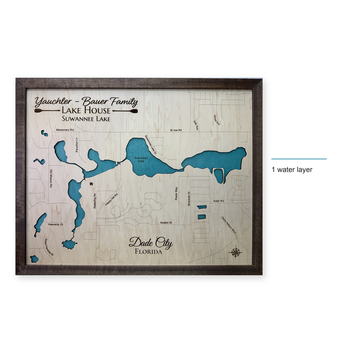 Suwannee Lake, Dade City, Florida Wood Map — style-labeled photo [MC20261006 q3789 cb9e25c249bd]