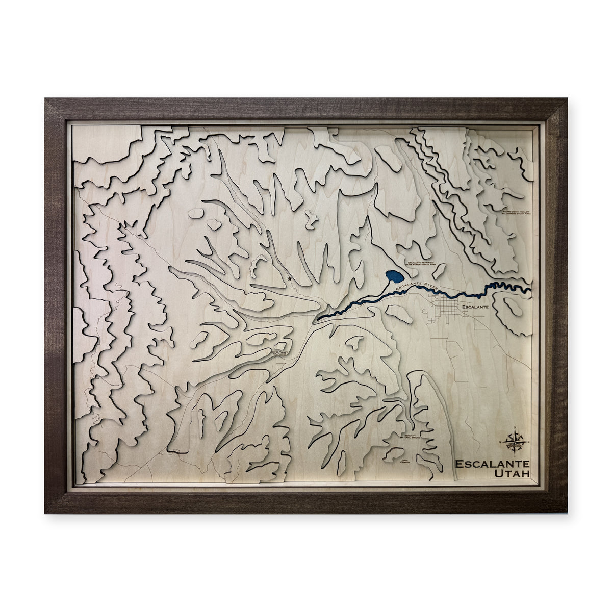 Escalante, Utah Topographic Wood Map — plain-background photo [MC20261006 q3797 0b34af552d88]