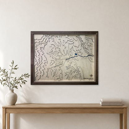 Escalante, Utah Topographic Wood Map — room mockup [MC20261006 q3797 60fe2a861e83]