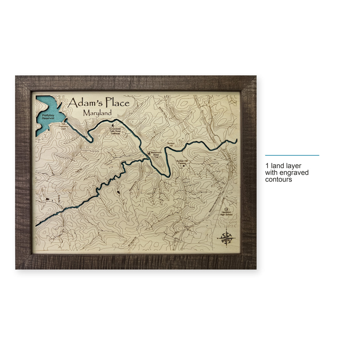 Gunpowder Falls, Maryland Topographic Wood Map — style-labeled photo [MC20261006 q3802 a653d5a3cccb]