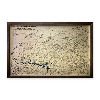 Great Smoky Mountains National Park Topographic Wood Map — plain-background photo [MC20261006 q3808 55957f5115ea]
