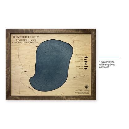 Lougee Lake, Crow Wing County, Minnesota Wood Map — style-labeled photo [MC20261006 q3829 f45a3a5ae720]