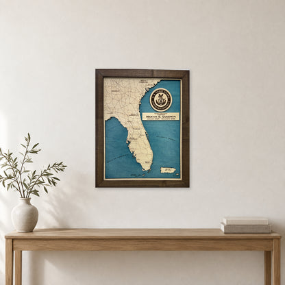 Florida State Coastline Map — room mockup [MC20261006 q3840 015575134070]