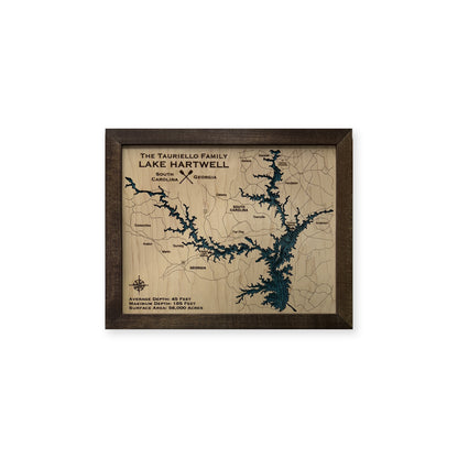 Lake Hartwell Tauriello Multilayer Wood Map — Multilayer water main photo [MC20261006 q3870 3d00725f0fb6]