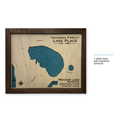 Meadow Lake, Minnesota Wood Map — style-labeled photo [MC20261006 q3904 ae59301935ee]