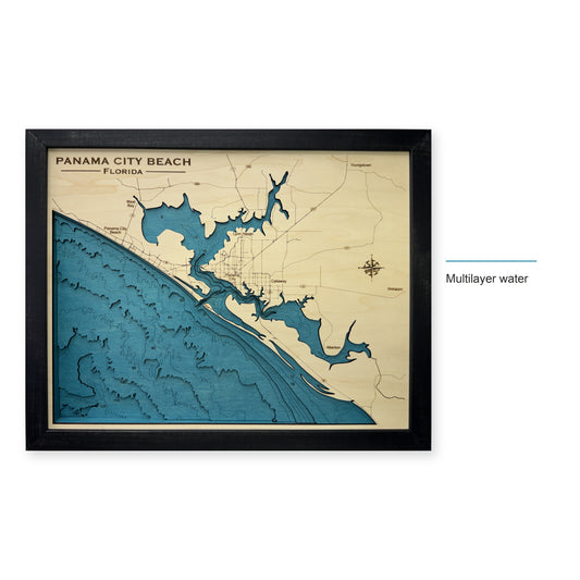 Panama City Beach, Florida Wood Map — style-labeled photo [MC20261006 q3916 b42e116039a0]