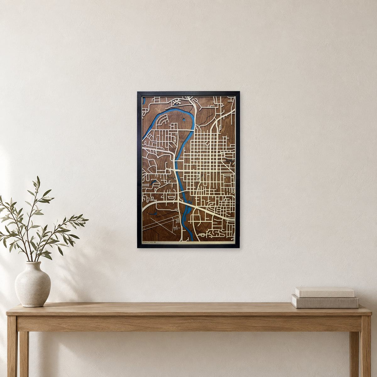 Iowa City, Iowa Wood City Map — room mockup [MC20261006 q3951 fd9f1a5accde]